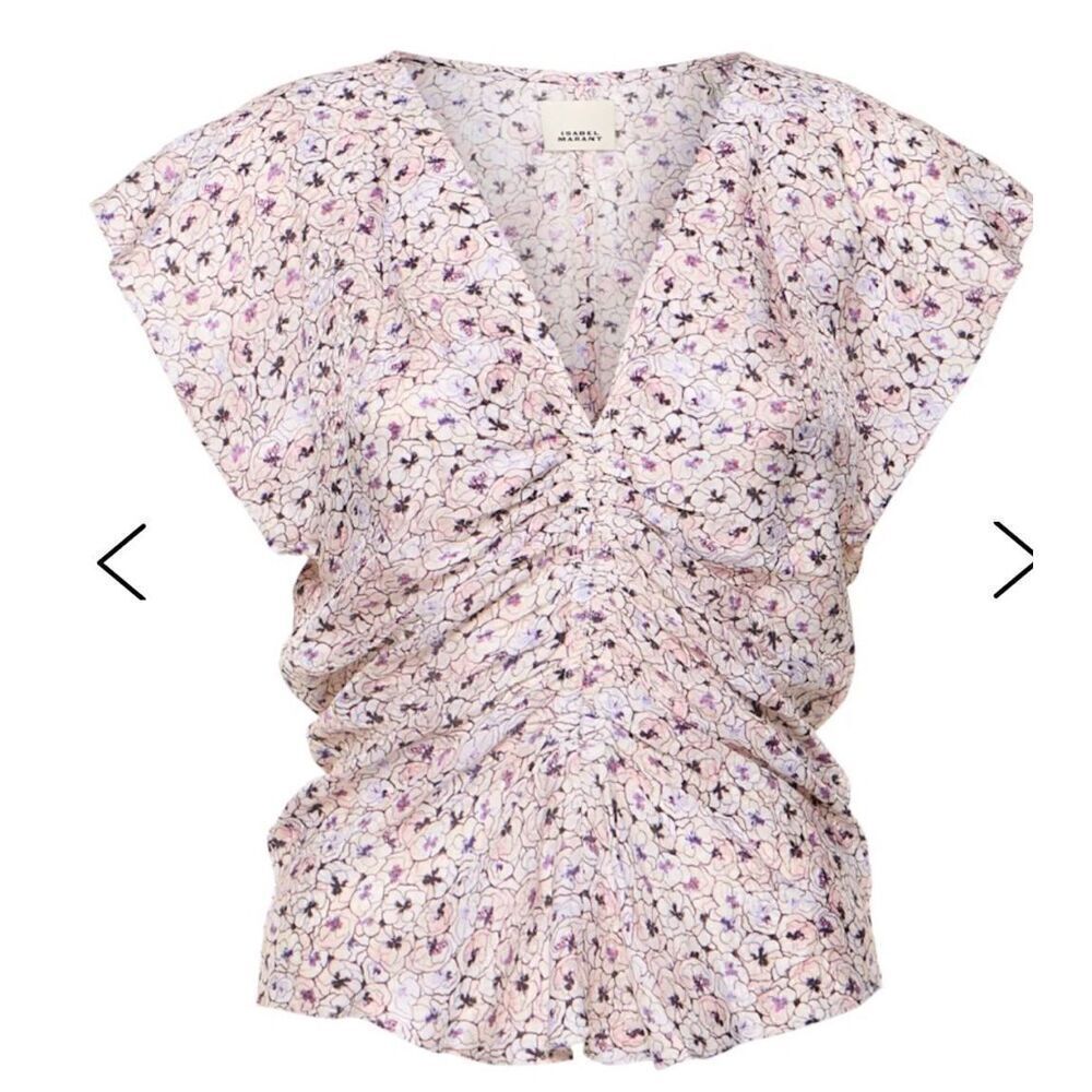 Isabel Marant Lonea printed silk blend top NWT Size 34